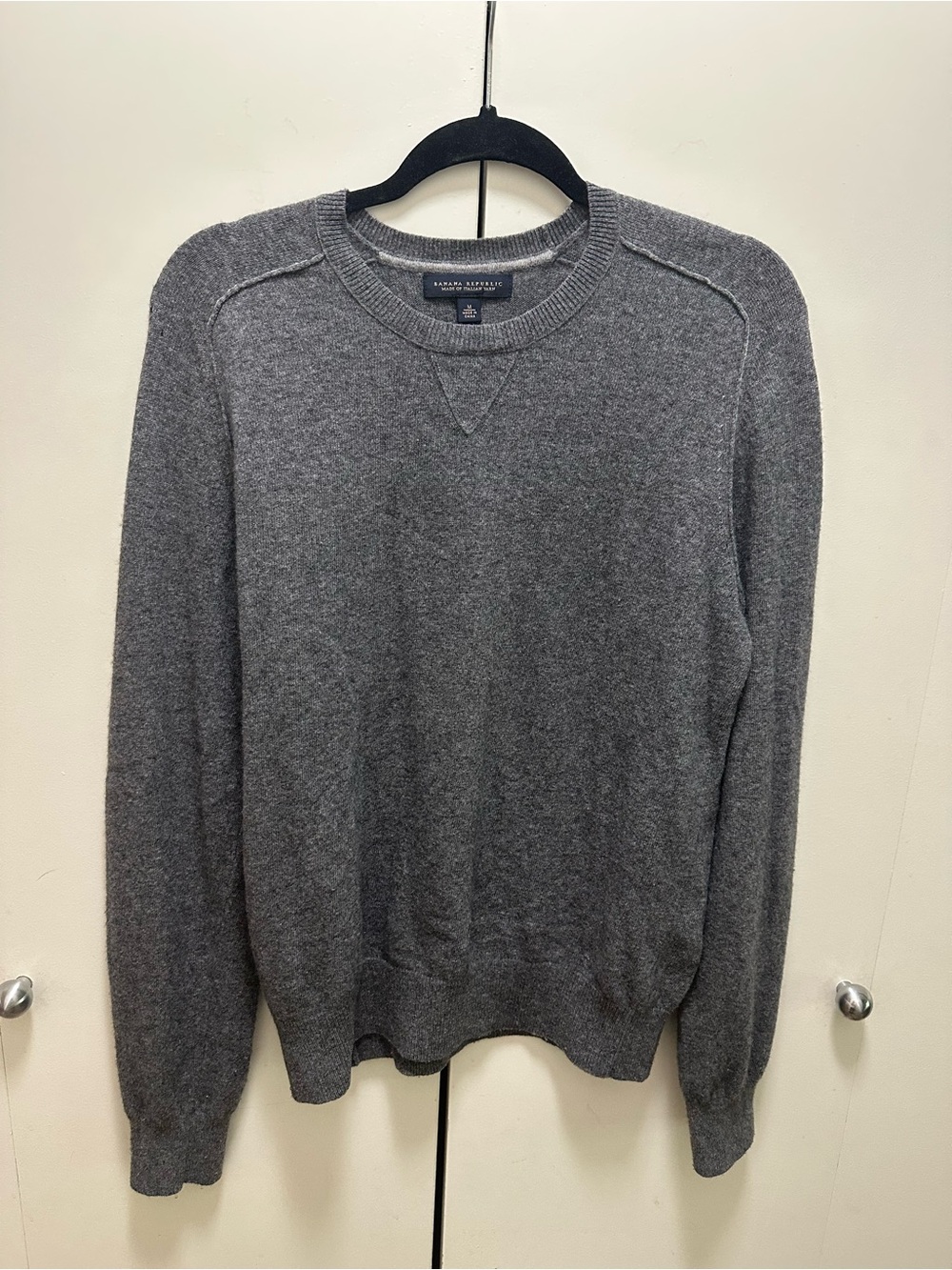Banana Republic Italian Yarn Luxury Blend Men's Wool Crew-Neck Sweater Cashmere